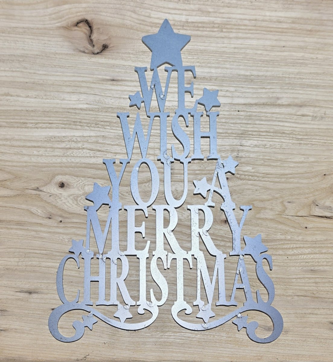 We Wish You A Merry Christmas Tree Metal Wall Sign